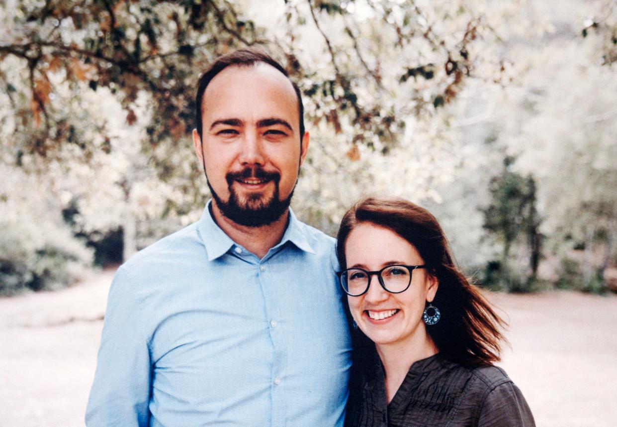 Ryan Corbett of Dansville, N.Y. has been being wrongfully detained by the Taliban in Afghanistan for more than 600 days, according to Senate Majority Leader Chuck Schumer (D-NY). He is pictured with his wife, Anna.