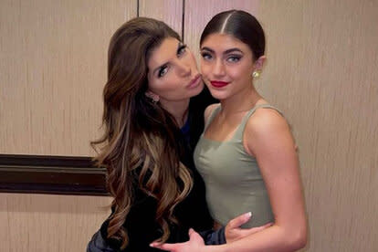 Teresa Giudice and Audriana Giudice posing together at a resort.