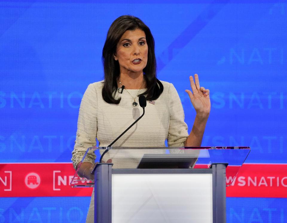 Former South Carolina Gov. Nikki Haley during the fourth Republican Presidential Primary Debate.