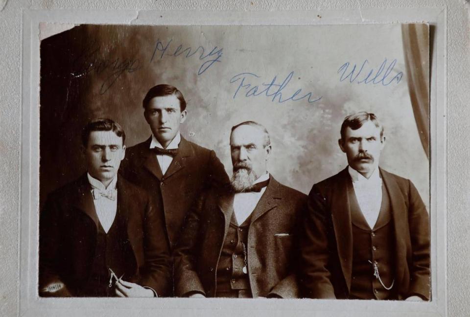 George L. McGowan, who ran cattle in the Stanley Basin in the late 1800s and operated the McGowan Livestock Company and a general store in Challis, is pictured with his sons. McGowan Peak, commonly misspelled as McGown, was named after him in 1916.