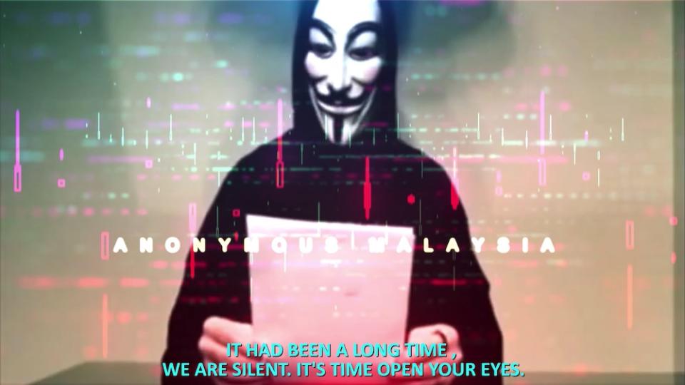 The hacker group Anonymous Malaysia has resurfaced after a long absence. — Facebook screenshot