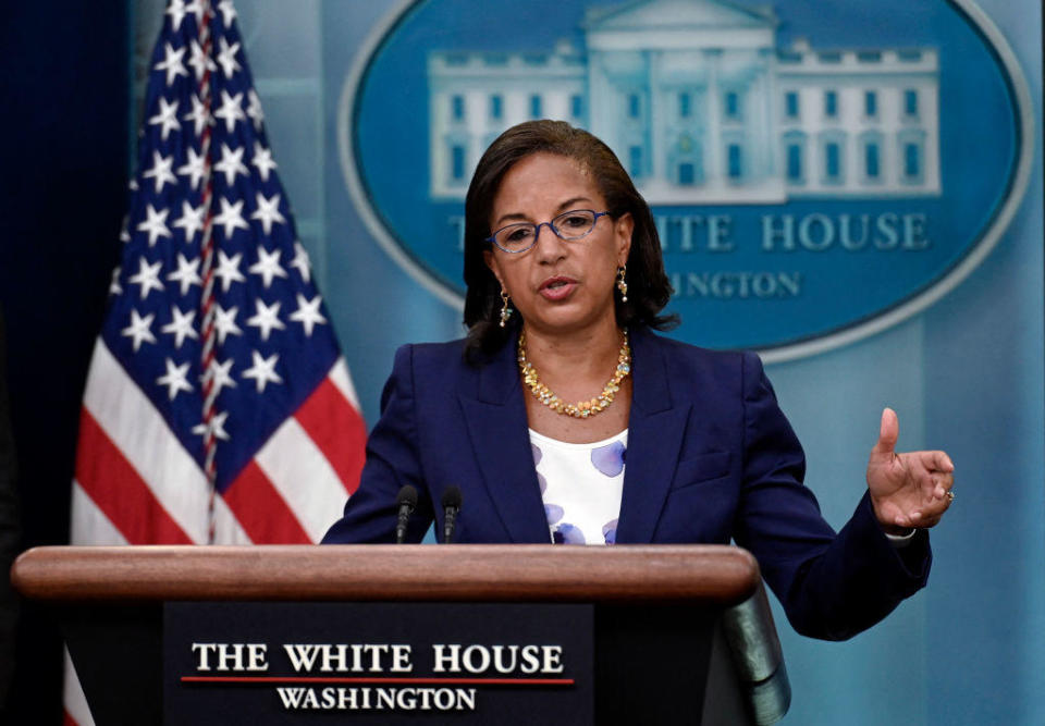 Domestic policy adviser Susan Rice speaks during the daily press briefing at the White House on Aug. 24, 2022. / Credit: OLIVIER DOULIERY/AFP via Getty Images