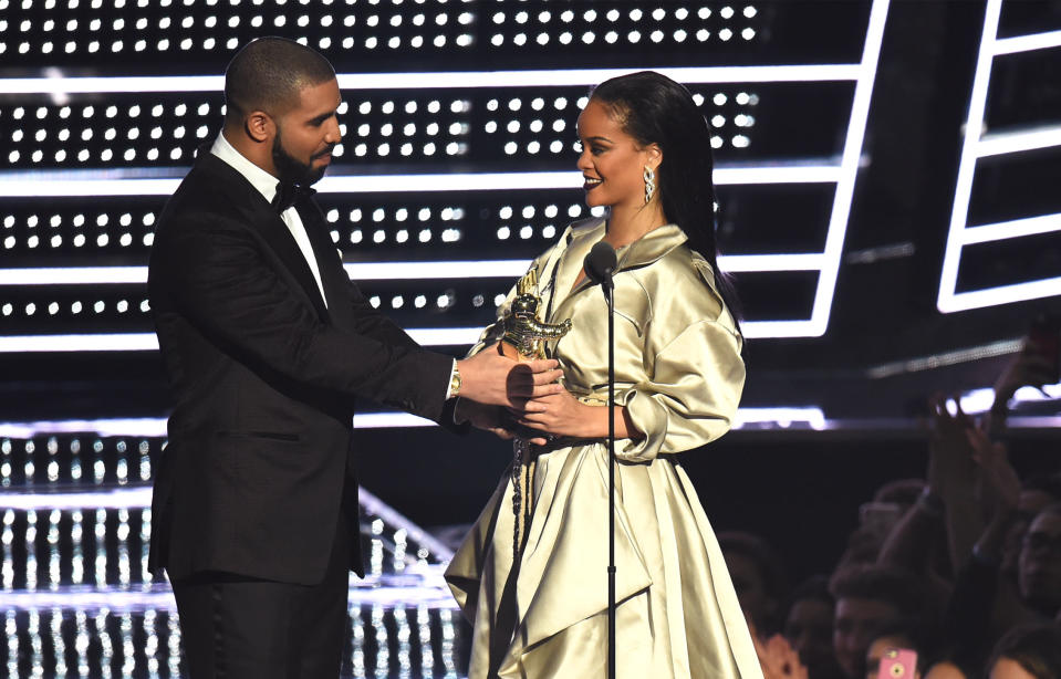 Drake And Rihanna Onstage During Award Show