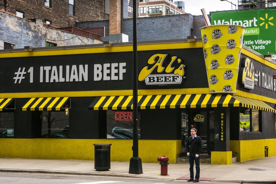 The entrance to Al's Italian Beef fast food restaurant