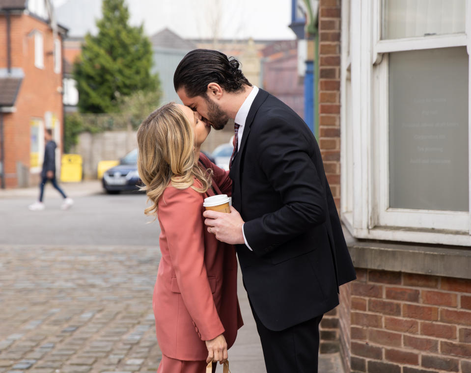 FROM ITV

STRICT EMBARGO  - No Use Before Tuesday 13th June 2023

Coronation Street - Ep 1098586

Wednesday 21st June 2023

Sarah Barlowâ€™s [TINA Oâ€™BRIEN] pleased when Adam Barlow [SAM ROBERTSON] pulls her in for a kiss but when she spots Damon [CIARAN GRIFFITHS] she realises it was for his benefit not hers. 

Picture contact - David.crook@itv.com

Photographer - Danielle Baguley

This photograph is (C) ITV and can only be reproduced for editorial purposes directly in connection with the programme or event mentioned above, or ITV plc. This photograph must not be manipulated [excluding basic cropping] in a manner which alters the visual appearance of the person photographed deemed detrimental or inappropriate by ITV plc Picture Desk. This photograph must not be syndicated to any other company, publication or website, or permanently archived, without the express written permission of ITV Picture Desk. Full Terms and conditions are available on the website www.itv.com/presscentre/itvpictures/terms
