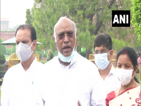 Leader of Opposition in Rajya Sabha, Mallikarjun Kharge (Photo/ANI)