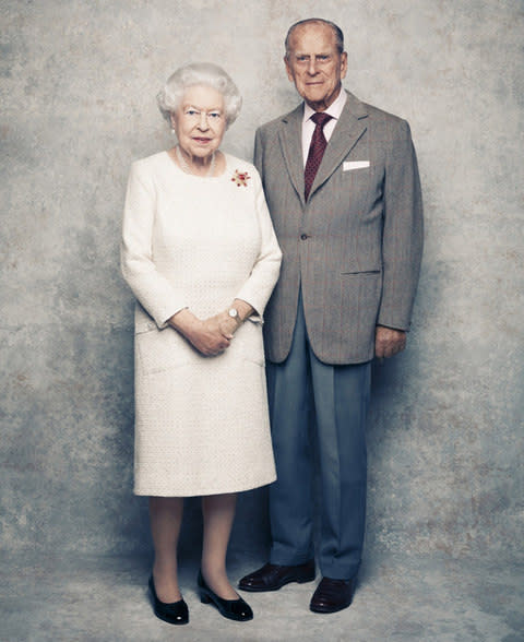 The official portrait released to mark Queen Elizabeth II and The Duke of Edinburgh's 70th wedding anniversary - Credit:  Getty Images Europe