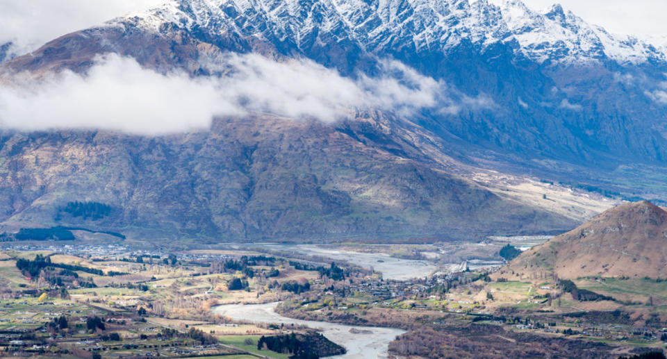 An aerial view of Queenstown.