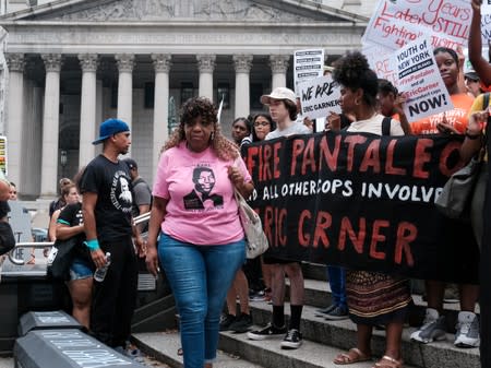 Protesters march and rally on the fifth anniversary of the death of Eric Garner in New York