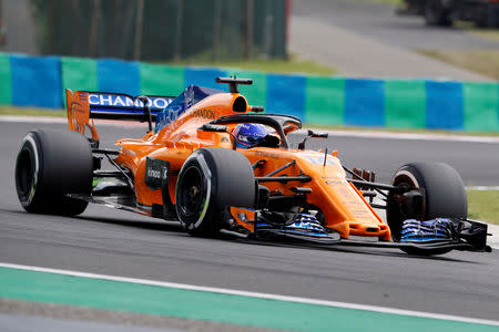 Formula One F1 - Hungarian Grand Prix - Hungaroring, Budapest, Hungary - July 27, 2018 McLaren's Fernando Alonso during practice REUTERS/Bernadett Szabo