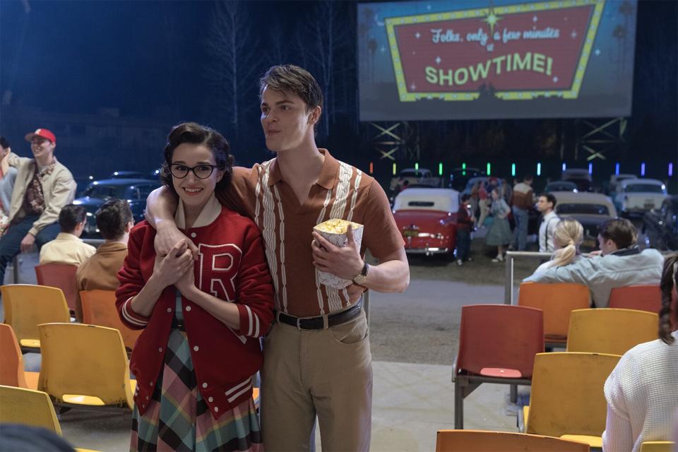 Marisa Davila as Jane Facciano and Jason Schmidt as Buddy in Grease: Rise of the Pink Ladies: "We're Gonna Rule the School" EP#101 streaming on Paramount +, 2022. Photo Credit: Eduardo Araquel/Paramount+