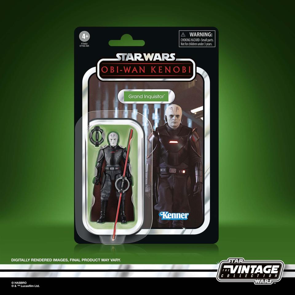 The Vintage Collection Grand Inquisitor action figure posed against a green background