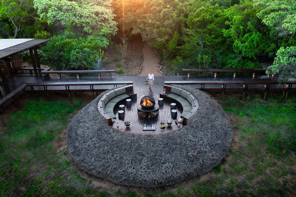 A firepit at andBeyond Phinda Forest Lodge