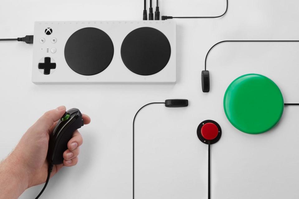 The Adaptive Controller has 19 inputs so gamers can add joysticks and buttons to play the games they want (Microsoft)