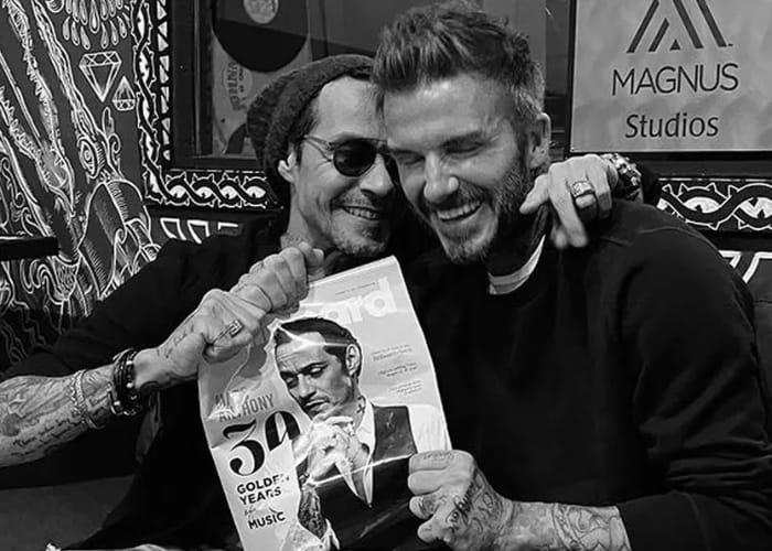 David Beckham y Marc Anthony