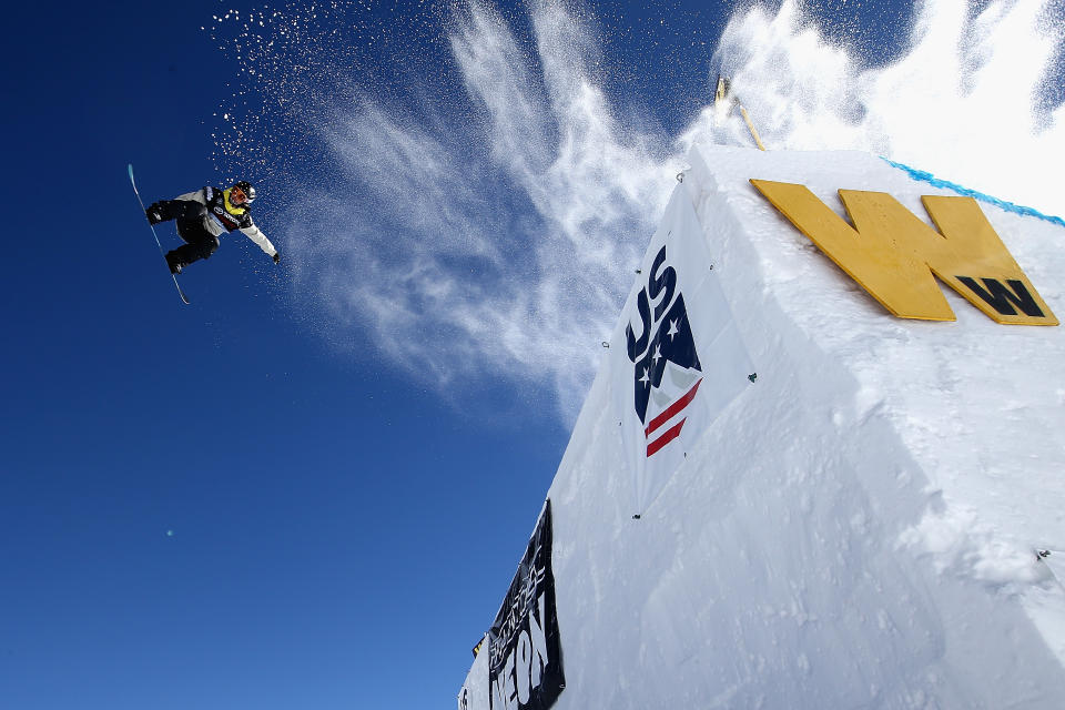 Sina Candrian of Switzerland competes in the final of the FIS Snowboard World Cup 2018 Ladies' Big Air during the Toyota U.S. Grand Prix on December 10, 2017 in Copper Mountain, Colorado. Sean M. Haffey—Getty Images
