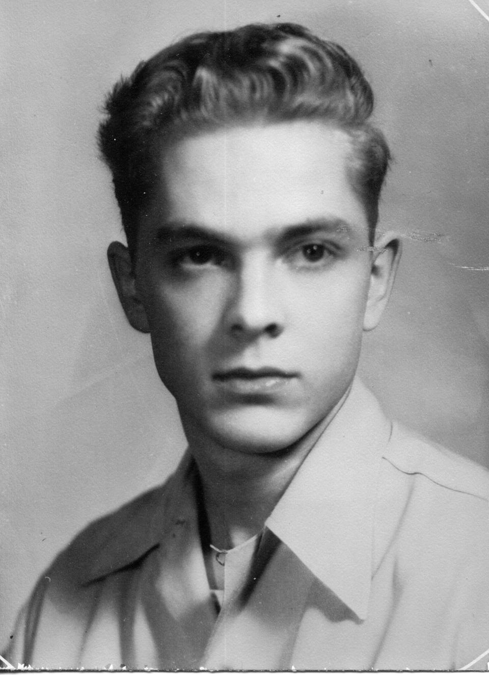 Marcel Beaudin in his high school photo from 1947. He attended Spaulding High School in Barre, Vermont.