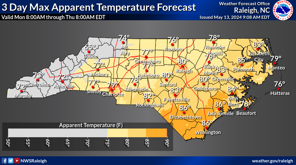 Temperatures will be seasonal for mid-May.