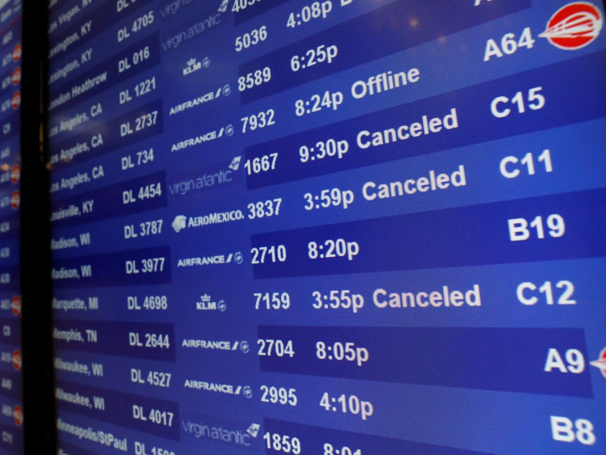 A view of canceled flights