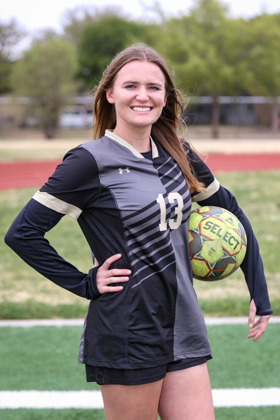 Amarillo High&#x002019;s Lily Sobey, Amarillo Globe-News girl&#x002019;s soccer Player of the Year.  Photo taken Monday, April 24, 2023 at Amarillo High School, Amarillo, Texas.