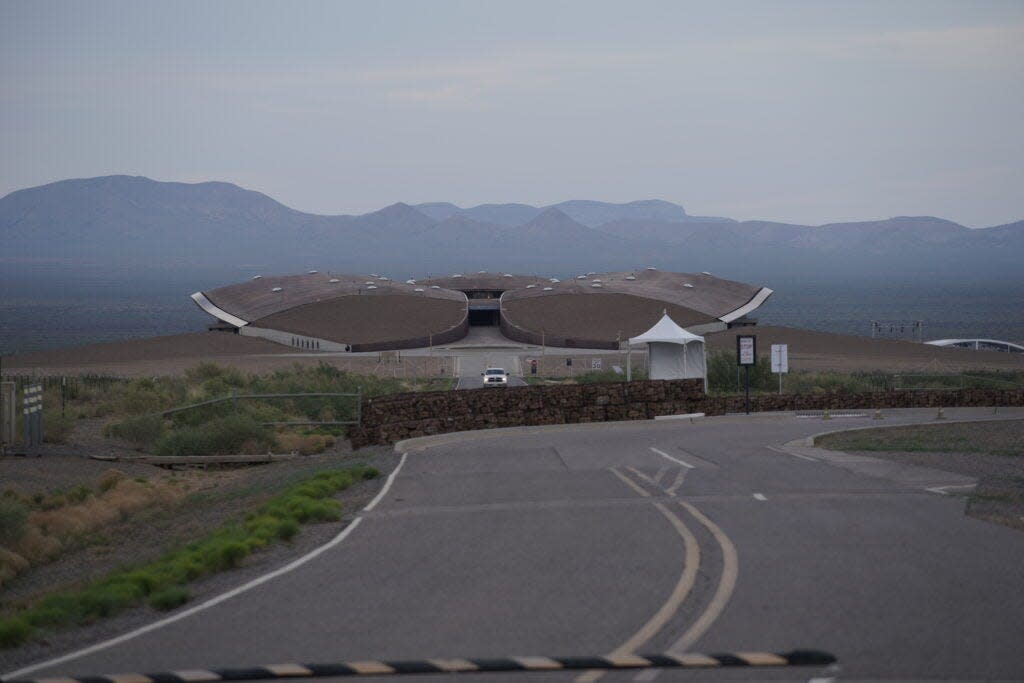 The hangar at Spaceport America, prior to the launch of Virgin Galactic's SpaceShipTwo Unity, July 10, 2021 in Truth Or Consequences, New Mexico. Officials are making moves to build a new reception center with capital outlay money approved in the 2019 legislative session.