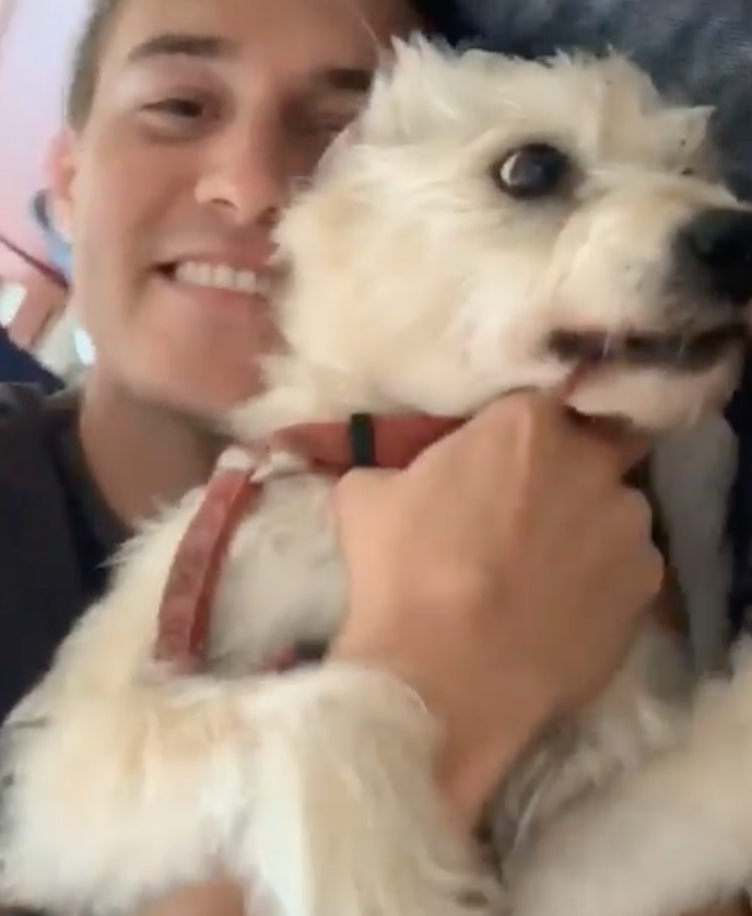 His dog is his best friend and co-pilot, as evidenced by this adorable video of Peter <a href="https://www.instagram.com/p/ByQ9yzYgyDP/" rel="nofollow noopener" target="_blank" data-ylk="slk:singing to him;elm:context_link;itc:0;sec:content-canvas" class="link ">singing to him</a>. 