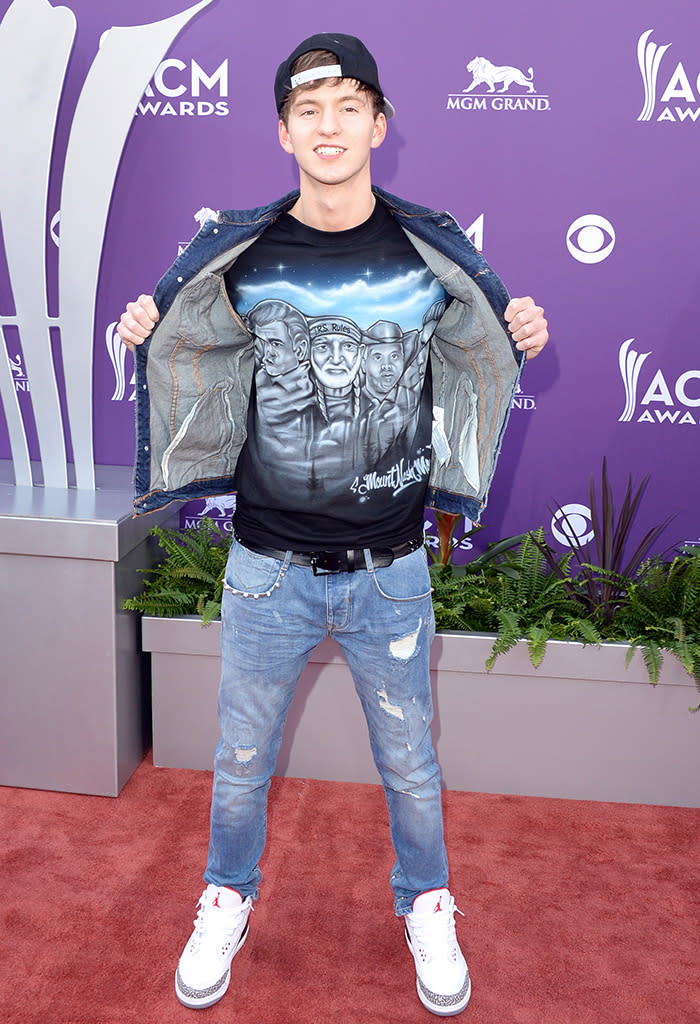 LAS VEGAS, NV - APRIL 07: Singer Dakota Bradley arrives at the 48th Annual Academy of Country Music Awards at the MGM Grand Garden Arena on April 7, 2013 in Las Vegas, Nevada. (Photo by Jason Merritt/Getty Images)