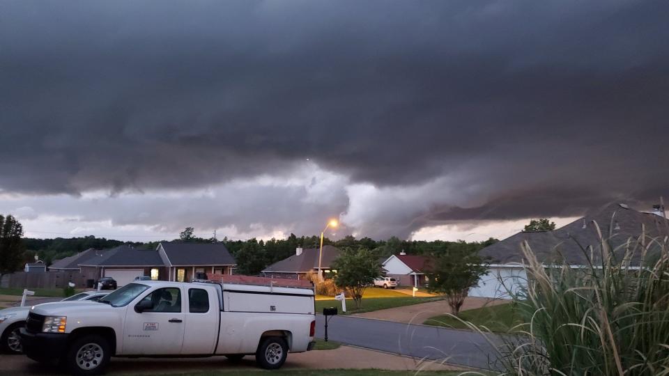 A tornado passes through Rankin County, Miss., on May 2.