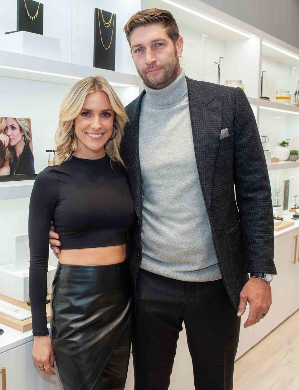 Kristin Cavallari and Jay Cutler attend the Uncommon James VIP Grand Opening at Uncommon James on October 25, 2019 in Chicago, Illinois