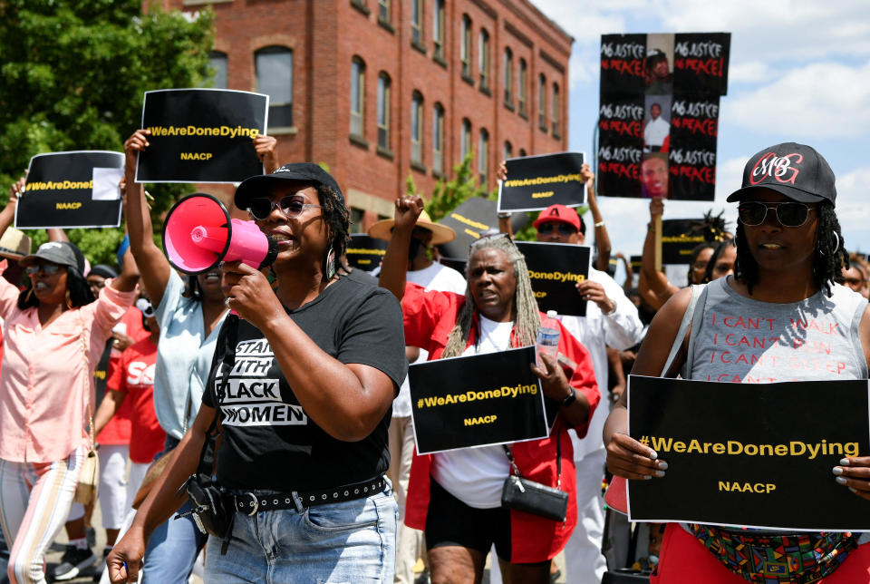 In Akron demonstrierten zahlreiche Menschen nach dem Tod von Jayland Walker gegen Polizeigewalt.