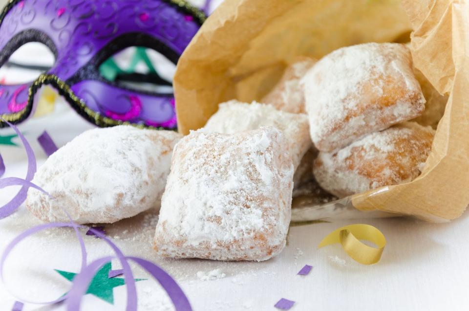 traditional new orleans beignets served for mardi gras