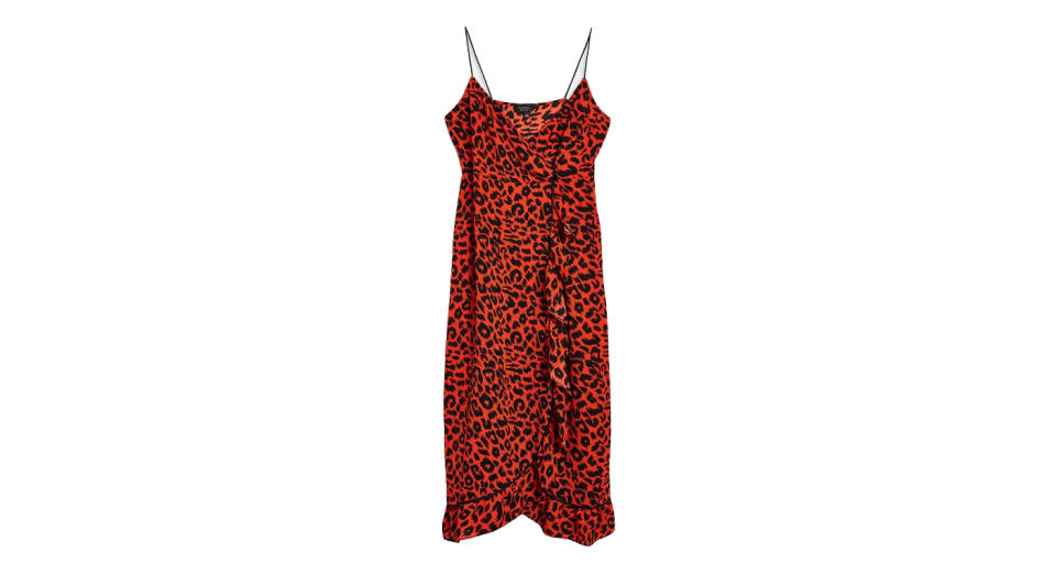 Topshop animal print ruffle slip dress, £39