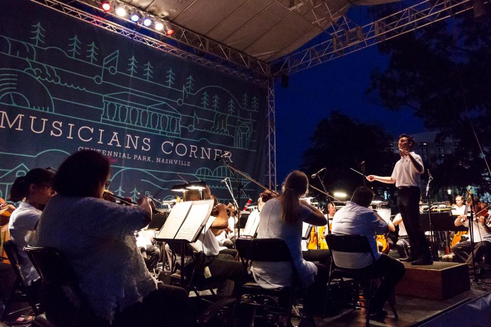 Musicians Corner Community concert in Centennial Park.