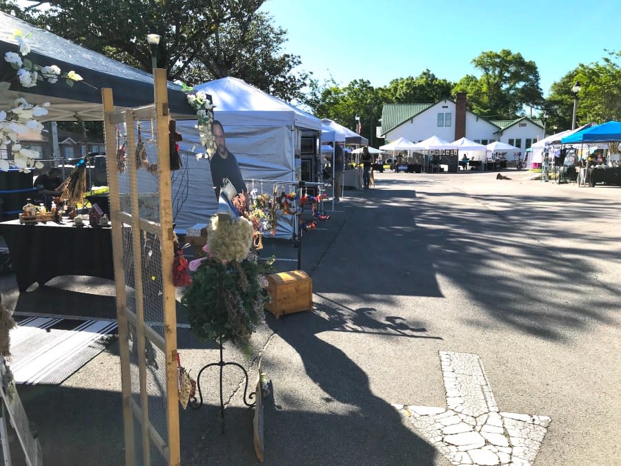 A photo of booths set up in a parking lot (City of Crestview).