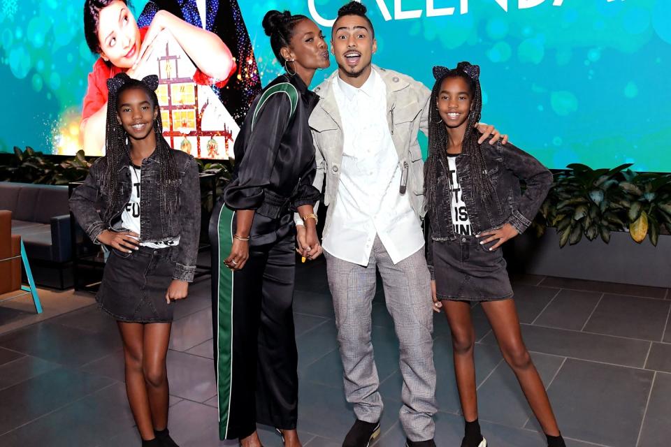 Emotional: Quincy Brown with his mother Kim Porter: Charley Gallay/Getty