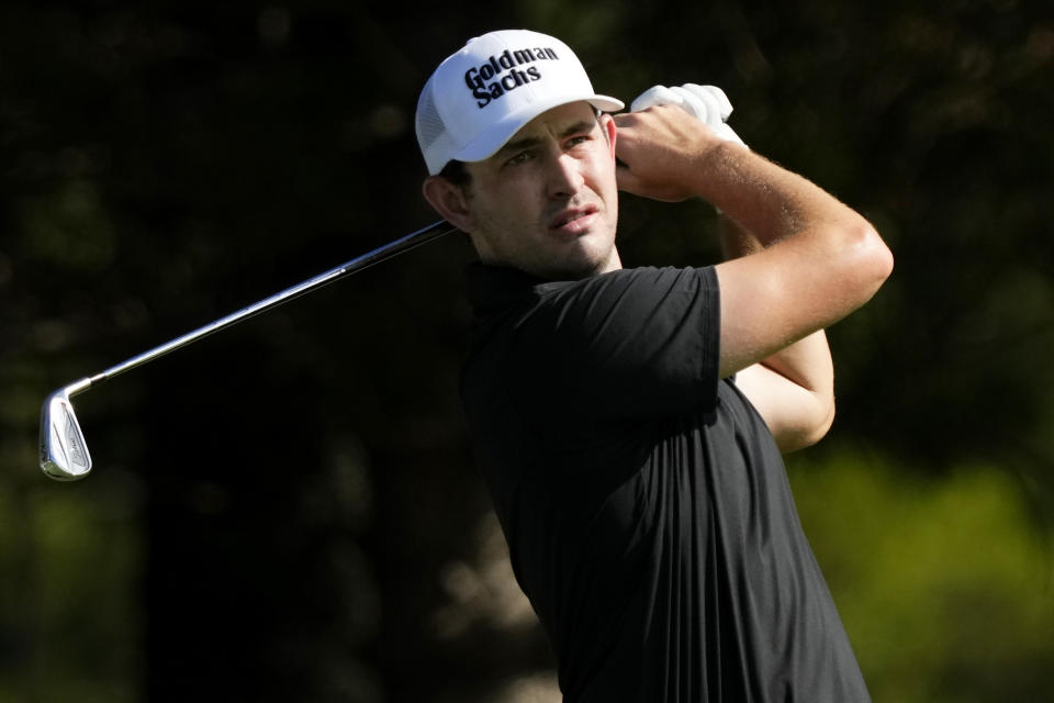 FILE - Patrick Cantlay plays his shot from the second tee during the first round of the Tournament of Champions golf event, Thursday, Jan. 5, 2023, at Kapalua Plantation Course in Kapalua, Hawaii. (AP Photo/Matt York, File)