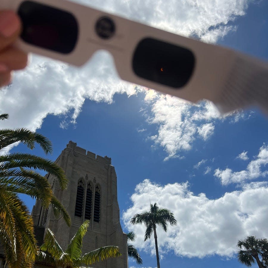 Marisa Holliday, communications coordinator for the Episcopal Church of Bethesda-by-the-Sea, took this photo of Monday's eclipse.