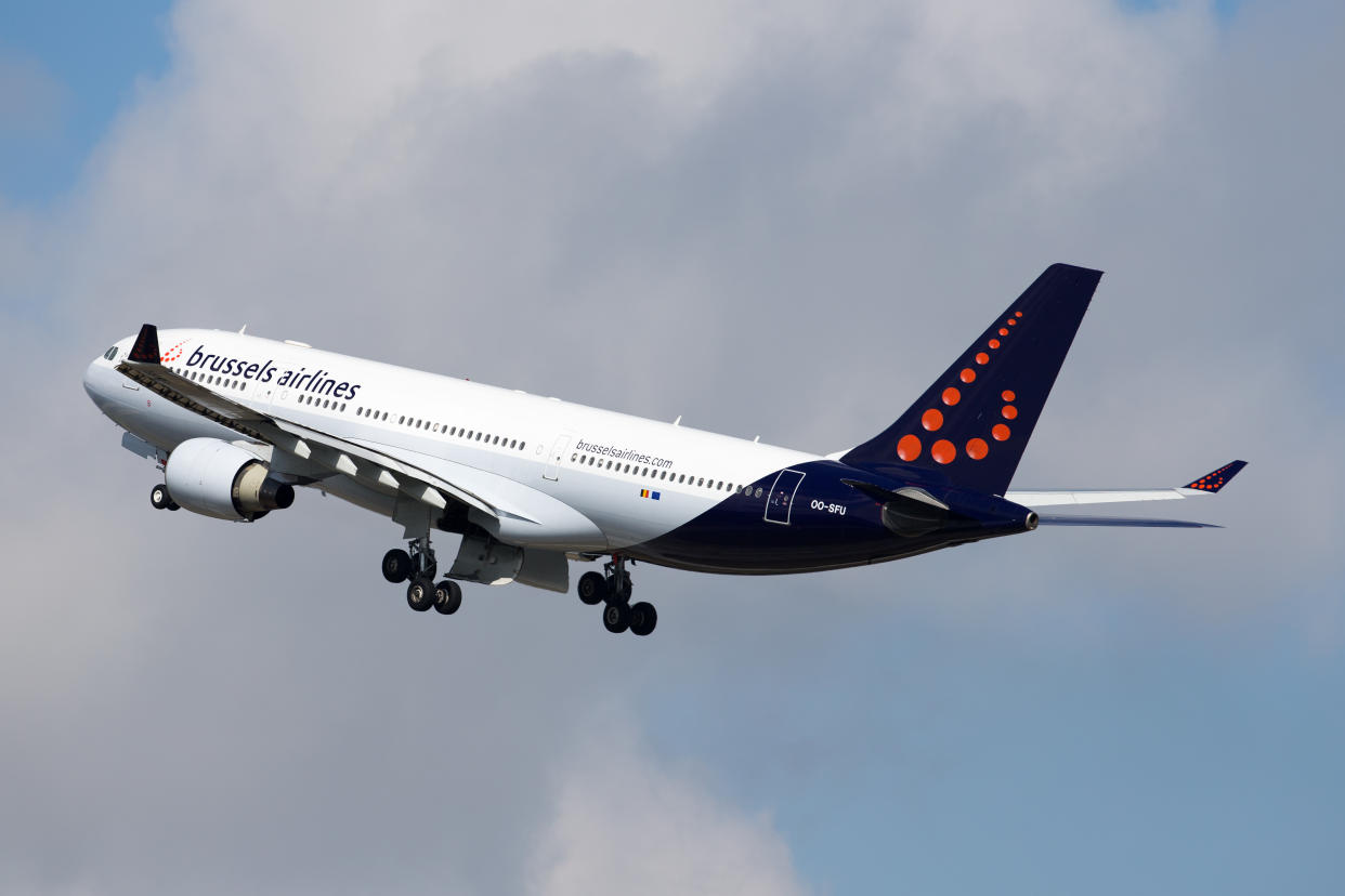 Zürich, Switzerland - March 26, 2016: Airbus A330 of Brussels Airlines departing Zurich Airport on a sunny morning. Brussels Airlines is a subsidiary of the German airline Lufthansa and a member of the Star Alliance.