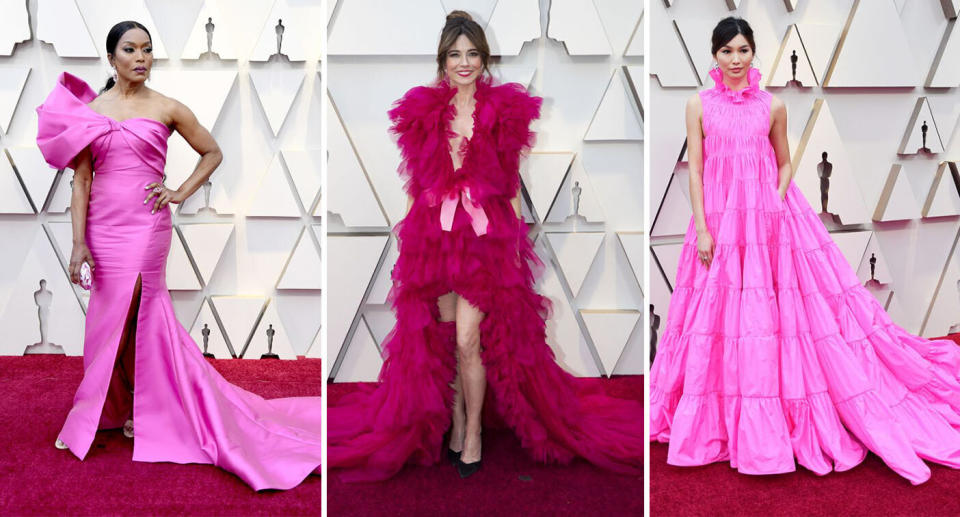 Pink dresses dominated at the Oscars 2019. [Photo: Getty] 