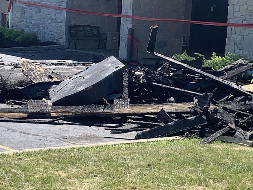 The aftermath of the overnight fire at the Super 8 Motel in Vandalia