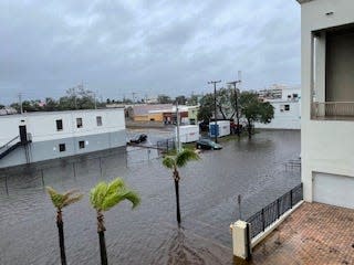 Downtown Daytona Beach floods again as Nicole moved through Volusia County on Thursday, Nov. 10, 2022.