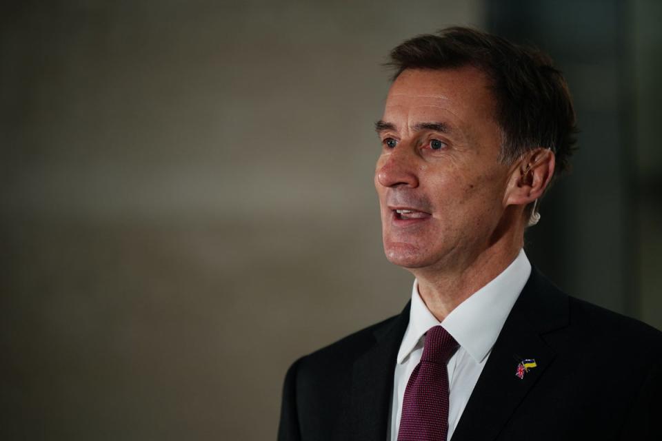Chancellor of the Exchequer Jeremy Hunt (Aaron Chown/PA) (PA Wire)