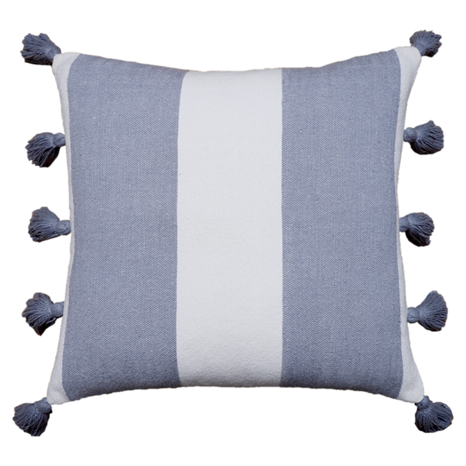 <p>Need a little bit more comfort for when you're relaxing in the garden? Complete the look of your garden sofa with this stylish striped <a href="https://www.housebeautiful.com/uk/garden/g32139876/outdoor-cushions/" rel="nofollow noopener" target="_blank" data-ylk="slk:cushion;elm:context_link;itc:0;sec:content-canvas" class="link ">cushion</a> with tassel detailing.</p><p><a class="link " href="https://www.tesco.com/groceries/en-GB/buylists/mrs_hinch/mrs-hinch" rel="nofollow noopener" target="_blank" data-ylk="slk:SHOP THE RANGE;elm:context_link;itc:0;sec:content-canvas">SHOP THE RANGE</a></p>