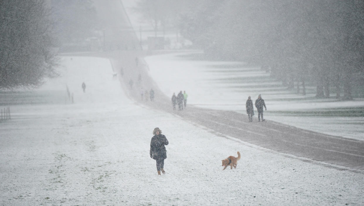 Snow in Windsor. (PA)