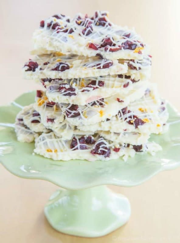 <p>Cupcakes & Kale Chips</p><p>If you're a fan of Starbucks' cranberry bars, this will taste very familiar.</p><p><strong>Get the recipe: <a href="https://cupcakesandkalechips.com/cranberry-bliss-white-chocolate-bark/" rel="nofollow noopener" target="_blank" data-ylk="slk:Cranberry Bliss White Chocolate Bark;elm:context_link;itc:0;sec:content-canvas" class="link ">Cranberry Bliss White Chocolate Bark</a></strong></p>