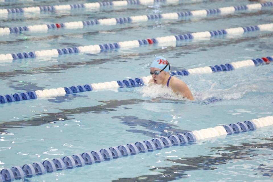 Lafayette’s Lauren Wedeking won the 200-yard individual medley for the Generals at the Region 8 Swimming Championships at Stivers Aquatic Center in Barbourville on Saturday. Jared Peck/jpeck@herald-leader.com