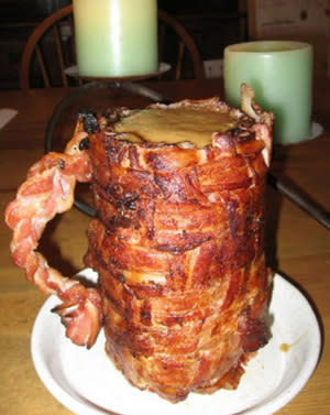 The perfect accompaniment for a weekend football game, a nice meaty mug filled with cheddar cheese.