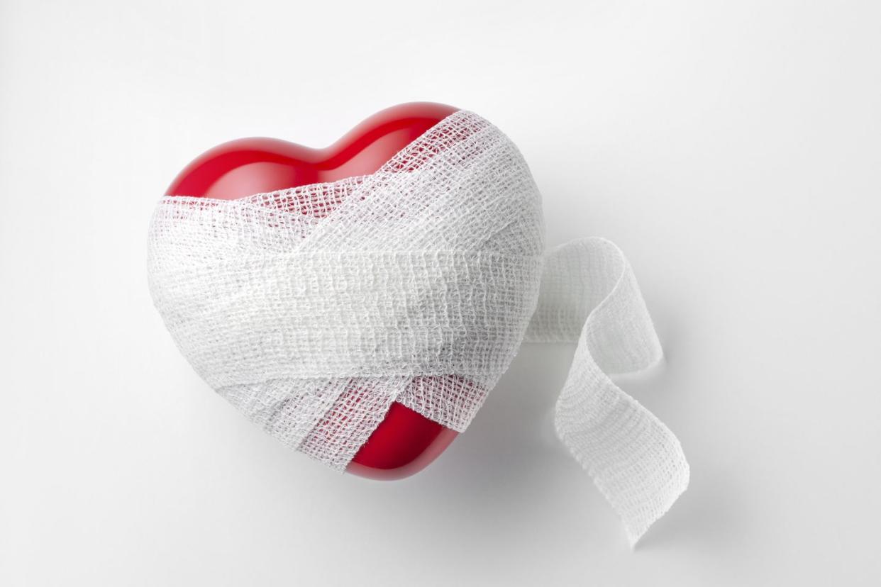 banded heart isolated on a white background