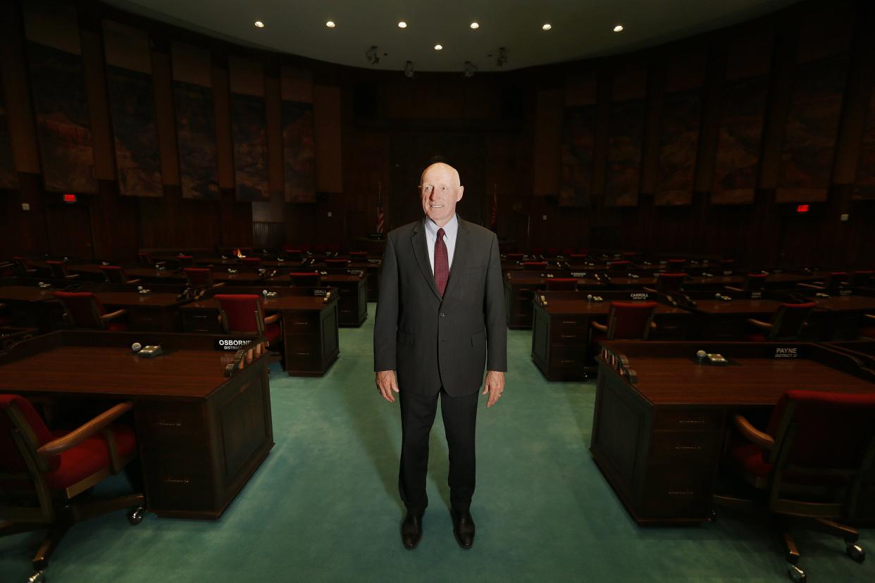 Rep. Rusty Bowers, Speaker of the House, poses for portraits at the Arizona Capitol in Phoenix on Oct. 20, 2021.