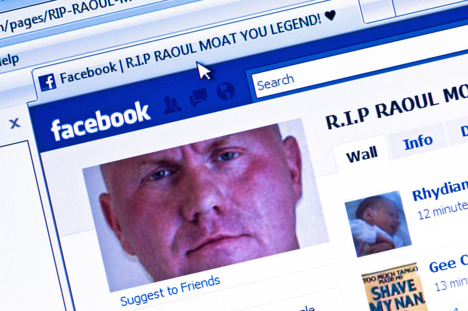 Controversial Raoul Moat Facebook tribute page - set up following his death in a showdown with armed UK police on July 10 2010.